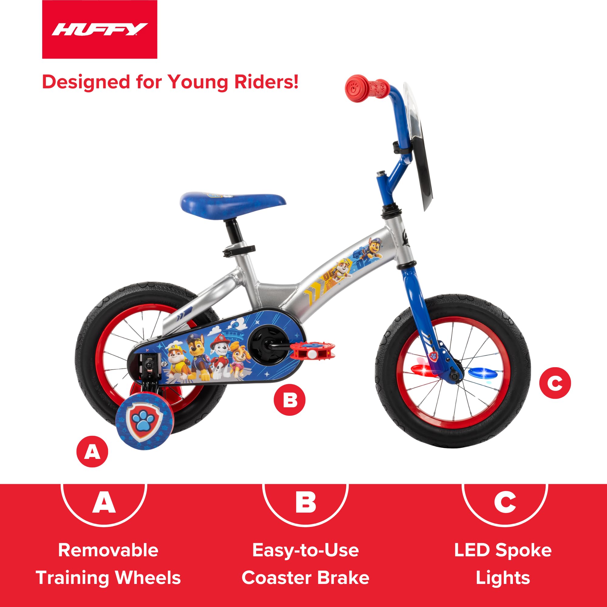 Amazon | Huffy Paw Patrol 12インチ キッズバイク 補助輪付き LED